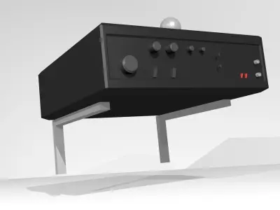  Sound Audio Mixer Amplifier and Microphone Low-poly 3D model