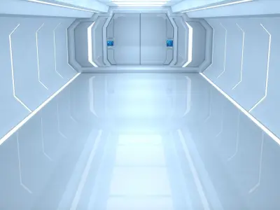 Sci Fi Room Low-poly 3D model 4