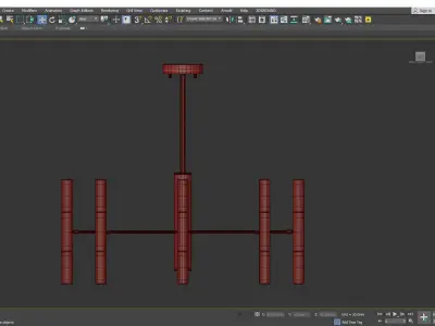 Starburst Metal Chandelier Lighting Fixture Modern Low-poly 3D model