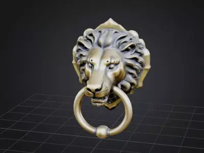 Lion Door Knocker 3D model