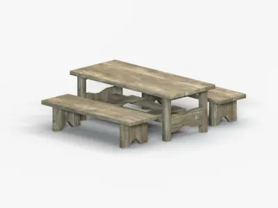 wood old table Free low-poly 3D model