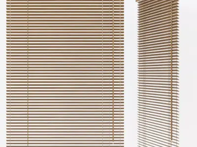 Blinds two wooden 3D model
