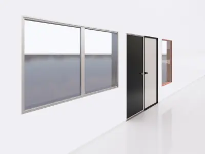 Door or window - Possibility to add side by side - Revit Family  Free low-poly 3D model