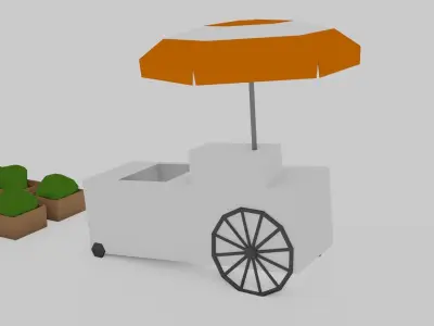 Low Poly city street props Low-poly 3D model