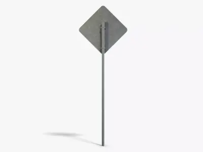 U-Turn Sign Low-poly 3D model