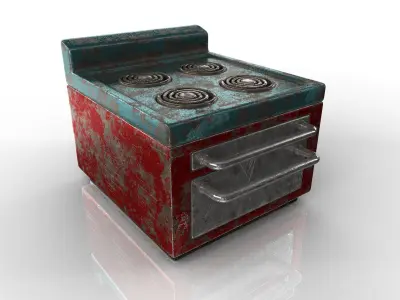 Cooker Old Low-poly 3D model