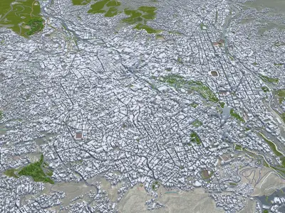 La Paz Bolivia 35km Low-poly 3D model