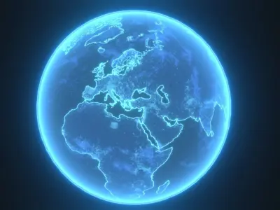 Hologram Planet Earth Sci-Fi 3D Model 8k Textures Low-poly 3D model