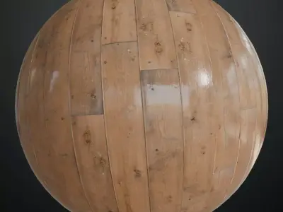 Light Knotted Pine Wood Planks PBR Seamless Texture