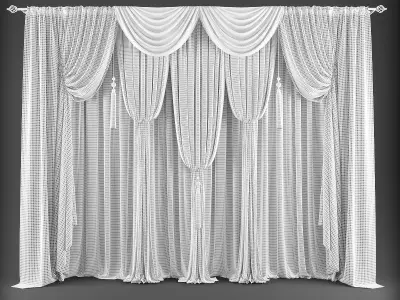 Curtain curtains 3D model 4