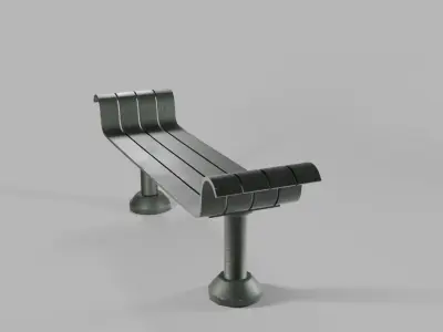 Bench metal Low-poly 3D model