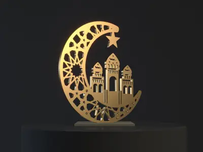 Islamic Ramadan Decoration V-Ray Brass material 3D model 3D model
