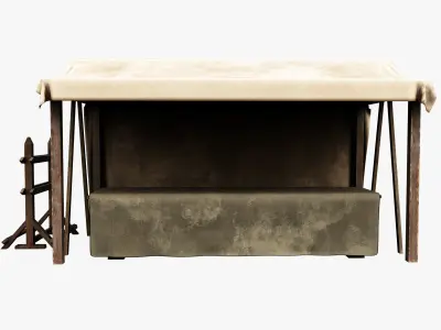 Market Stall Cotton Low-poly 3D model