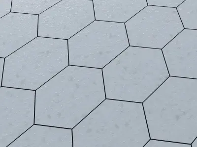 Hexagon tile 3 types Free low-poly 3D model