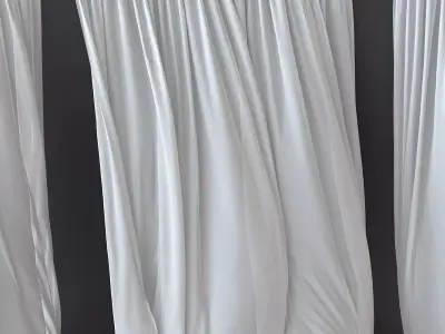 Wind Curtain Draped Fabric Archviz 3D Model 3D model