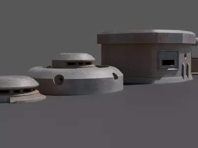 Military Bunker Collection 3D Model Pack Low-poly 3D model