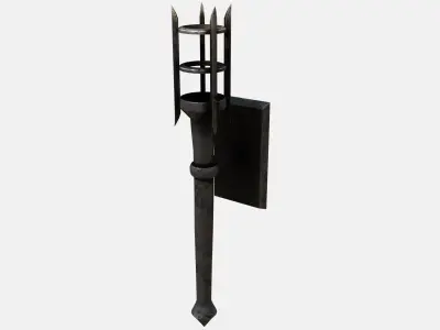 Medieval Torch Low-poly 3D model 20