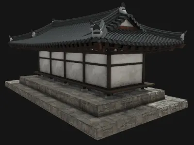 Korean Traditional House  Hanok 02 Low-poly 3D model