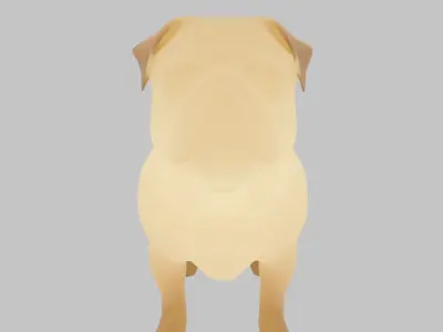 Indirect lighting for pug 3D model
