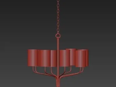 Juniper 8 lt Chandelier Gold Leaf 3D model