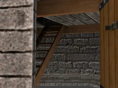 Low Poly watch tower Low-poly 3D model