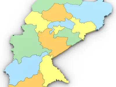 3d Political Map of Burkina Faso 3D model