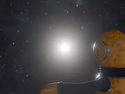 3D Lunar Space Robot Cartoon Low-poly 3D model