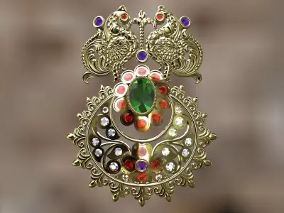 Peacock Pendant 3D model