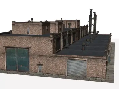 old industrial building Low-poly 3D model from CGTrader