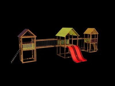 Playground Slides and Stairs 3D model