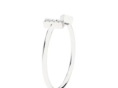 Light Minimalist Diamond Ring 3D print model