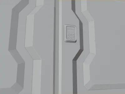 Spaceship corridor Low-poly 3D model