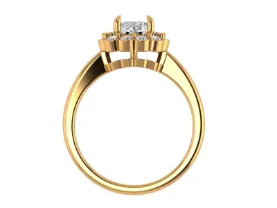 Cushion Diamond Solitaire Ring 3D print model