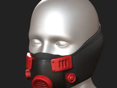 Gas mask scifi military futuristic  Low-poly 3D model