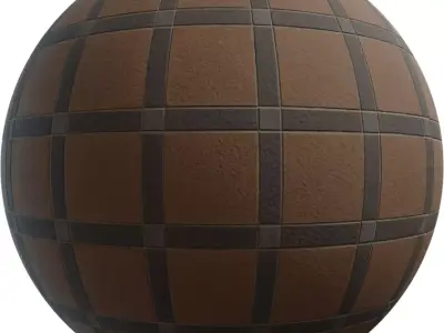Chocolate Grid Floor Tiles PBR Texture Texture