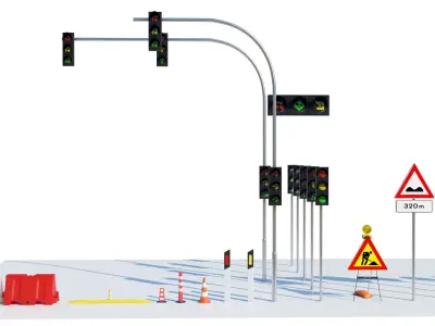 Italian Traffic Signs Collection 3D model