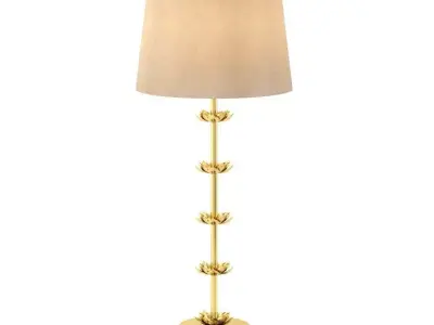Brass Five Lotus Floor Lamp 3D model