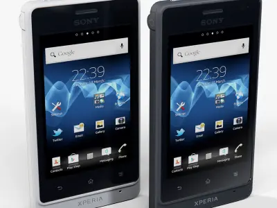 Sony ST27i Xperia Go Low-poly 3D model