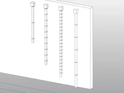 Rain Gutter 2 - Full Parametric Revit Family Free 3D model