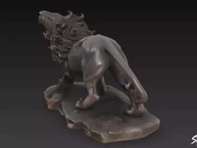 Lion Statue V33 Low-poly 3D model
