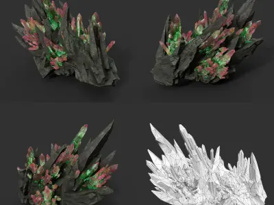 Spiky Mine Rock Mineral 220630 - Ultra HD 16K Textures Low-poly 3D model
