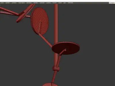 Arvid Modern LED Chandelier Low-poly 3D model