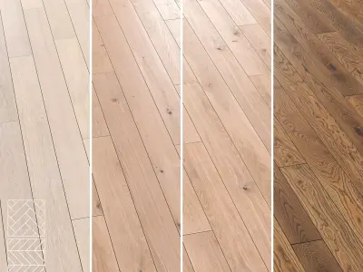 Boen Parquet Wood Floor Collection - 5 Layouts and 4 Colors 3D model