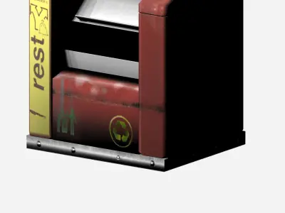 Outdoor street amsterdam garbage recycling bin Low-poly 3D model