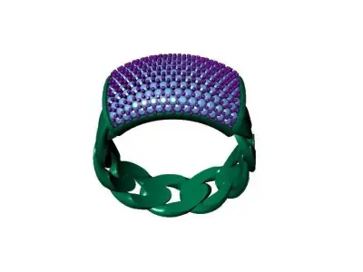 0126 - Cuban Chain Gents Ring 3D print model