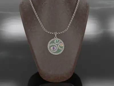 Pendant With Diamonds 3D print model purchase
