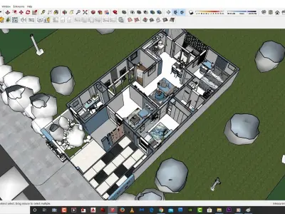 Sketchup enscape exterior and interior  ready for animation 3D model