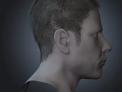 White Male Face Unrigged 3D model