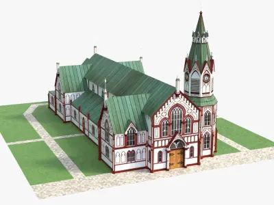 Catedral de San Marcos - Arica Low-poly 3D model