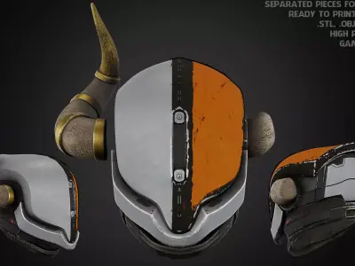 Destiny 2 Lord Shaxx Helmet for Cosplay 3D print model